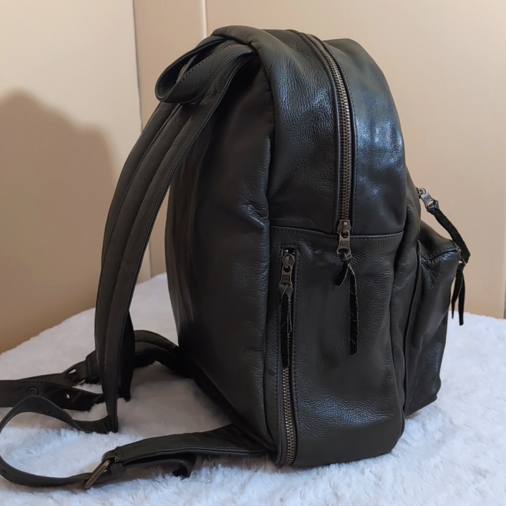 Wanderers| Green Mini Californian Leather Backpack - Picture 3 of 13